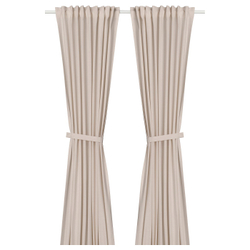 IKEA LENDA  (ИКЕА ЛЕНДА)  -  Занавеска на завязках, 2 шт. - светло-розовая/на ленте 140x250 см