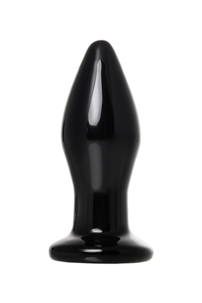 Стеклянная вибровтулка Sexus Glass чёрная 10,5 см