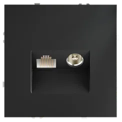 Розетка телевизионная TV+RJ45 Cat 6 Voltum S70 Графит VLS060707