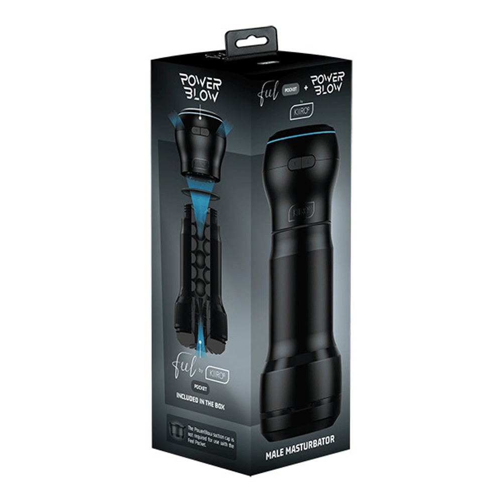Компактный мастурбатор + интерактивная насадка Kiiroo Feel Pocket Stroker + Power Blow Combo Black