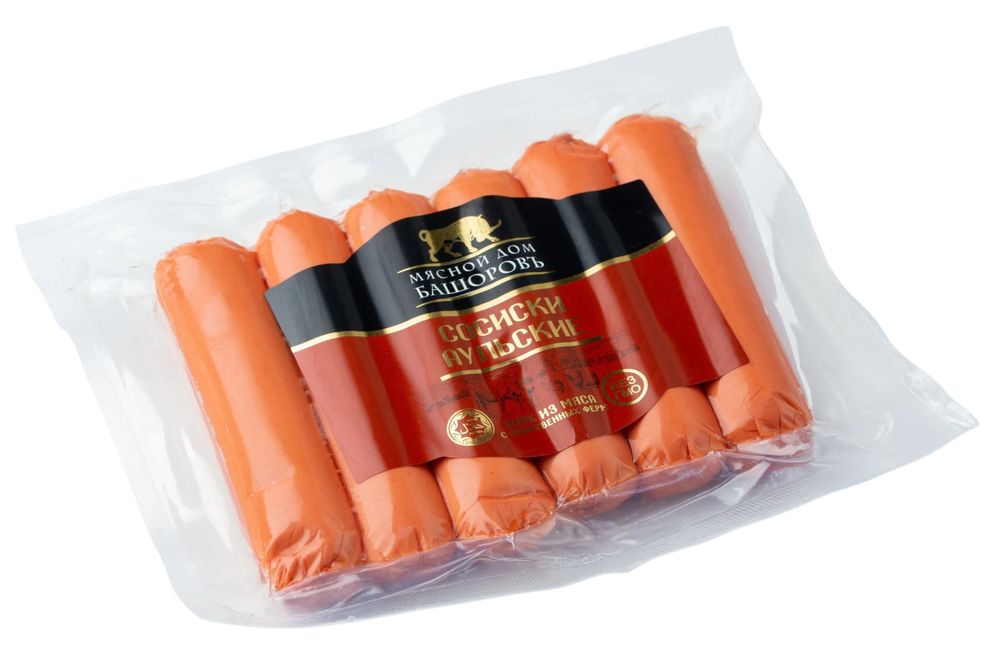 Сосиски Башоровъ Вкусняшки мини в/у газ 450-500гр и/обол. Халяль