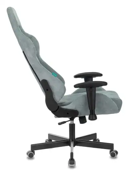 Кресло игровое Zombie Viking Knight серо-голубой Light-28 с подголов. крестов. металл