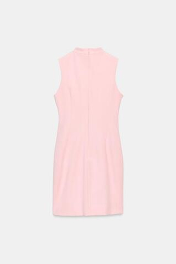 ZARA МИНИ-ПЛАТЬЕ С ЗАСТЕЖКАМИ-АЛАМАР, РОЗОВЫЙ