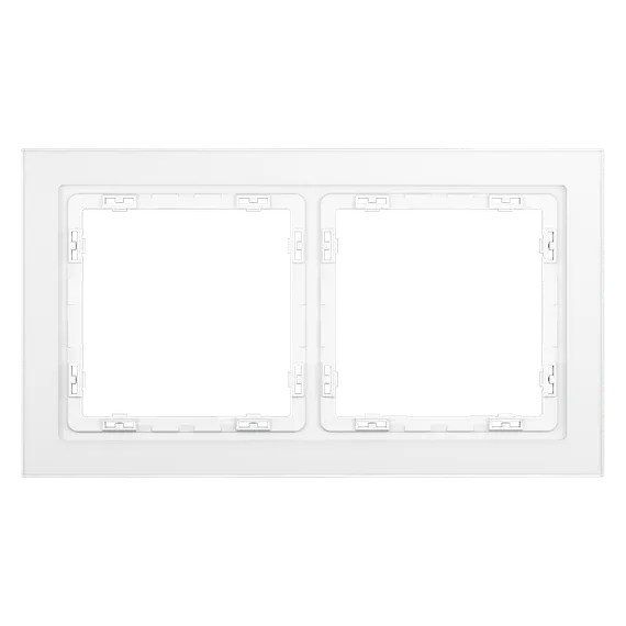 Рамка стеклянная на 2 поста Voltum S70 Белый матовый VLS110202