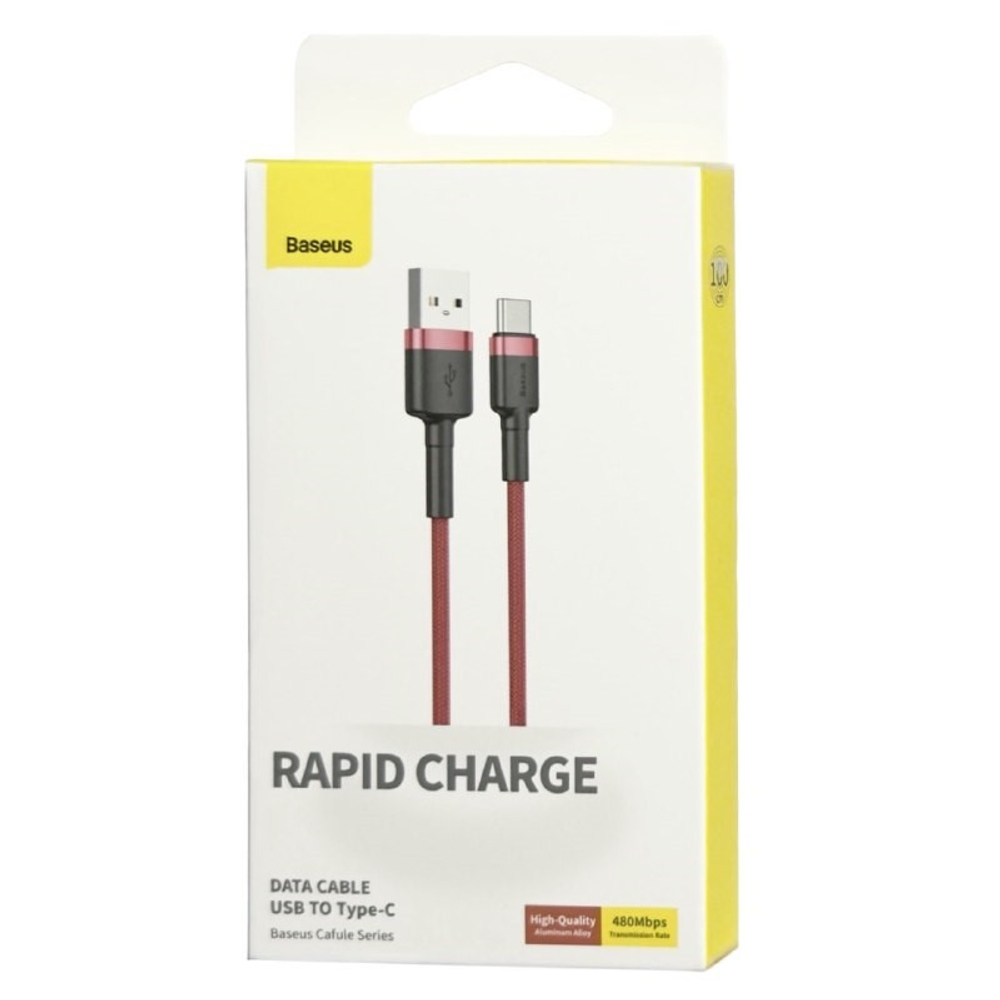 Usb Кабель-зарядка TYPE-C Baseus Cafule 3A 1м (CATKLF-B09) красный