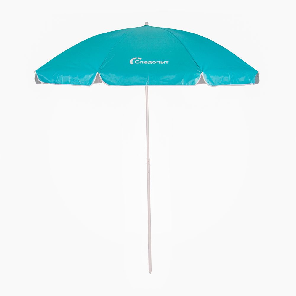 Зонт пляжный СЛЕДОПЫТ прямой, d - 180см, h - 183см, d штока 19/22мм, Polyester 190T, цв. голубой/10/