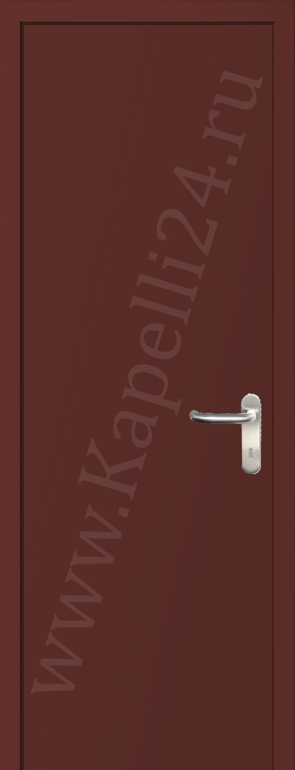 Дверь влагостойкая пластиковая KAPELLI multicolor ДГ RAL 3009 Красная окись + коробка