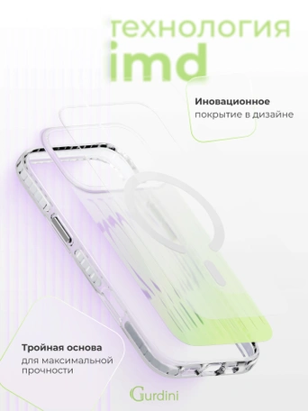 Чехол накладка iPhone 17 Pro Max / 18 Pro Max 6.9" Gurdini Ocean Case (8) Transparent хамелеон