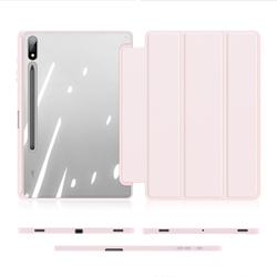 Чехол книжка розового цвета от Dux Ducis для Samsung Tab S10 Plus, S9 Plus и S9 FE Plus, серия Toby Series Case, с функцией пробуждения и сна