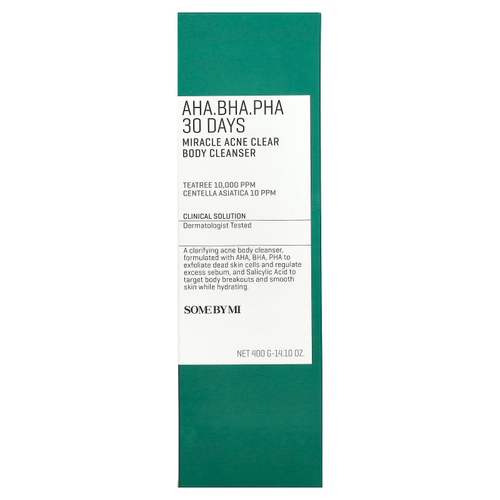 SOME BY MI, Miracle Acne Clear, очищающее средство для лечения акне на теле, 400 г (14,10 унций)