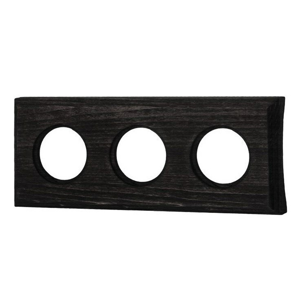 Рамка на бревно 3 местная цвет "Угольно-чёрный" коллекция "Шедель" Bironi BF4C24-630-119 / Ø 200 мм