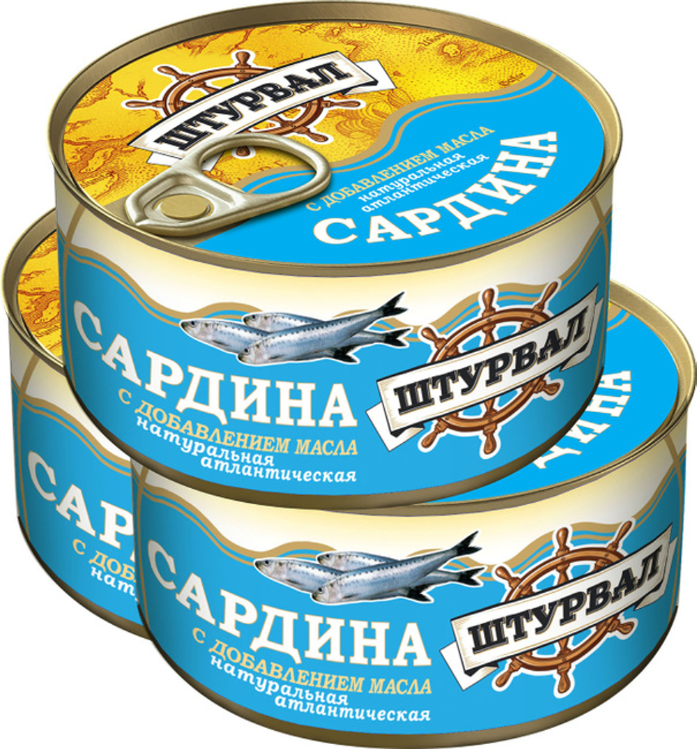 Сардина натур. с доб. масла 250г ключ (24шт)Россия