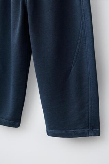 ZARA ОДНОТОННЫЕ БРЮКИ BARREL, МОРСКОЙ СИНИЙ