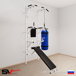 Шведская стенка Sv Sport усиленная 6071 (Турник стандарт/Брусья/Стойка/Скамья/Цепь/Мешок 15кг)