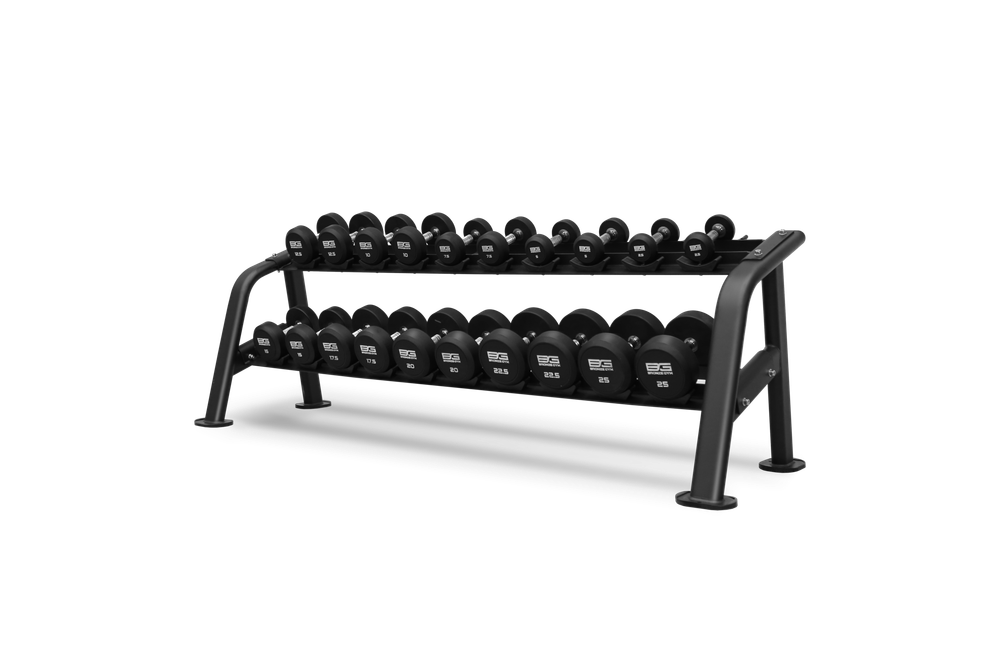 Набор обрезиненных гантелей BRONZE GYM, 27.5-50 кг - 10 пар, шаг 2,5 кг