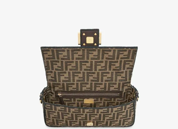 Жаккардовая тканевая сумка Fendi FF