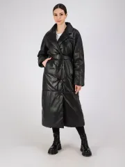 Пальто кожаное из натуральной кожи