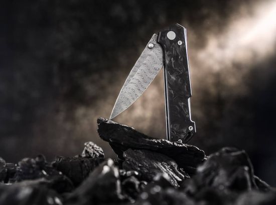 Нож Boker 1132026DAM Damast Annual Knife 2026 - рукоять Carbon fiber, сталь - Damascus