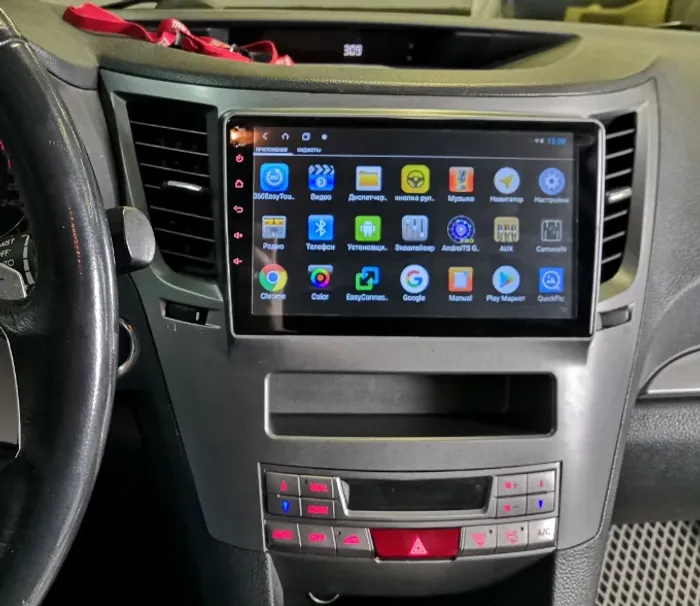 Магнитола для Subaru Legacy, Outback 2009-2015 (левый руль) - Kuberg QLed, Android 14, TS105, Быстрейшая, CarPlay, SIM-слот
