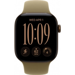 Apple Watch S12 46 mm Dark Bronze Aluminum Case | Olive Sport Band, S/M