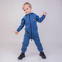 Комбинезон с капюшоном и карманами "Деним утепленный