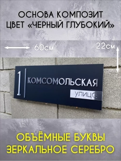 Адресная табличка на дом с объемными буквами