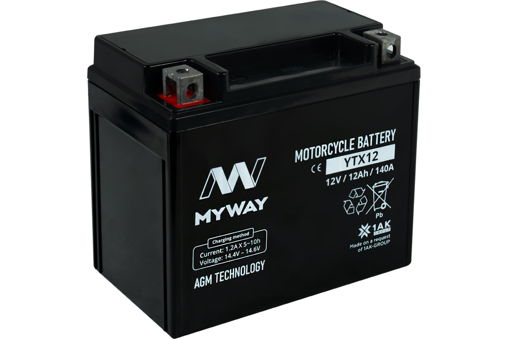 12Ah MYWAY BIKE YTX12 L+