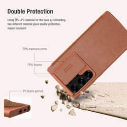 Кожаный чехол-книжка Nillkin Leather Qin Pro для Samsung Galaxy S25 Ultra