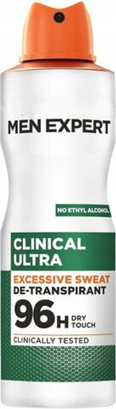 Дезодорант-антиперспирант спрей MEN EXPERT Clinical Ultra 96H, 150 мл (Франция)