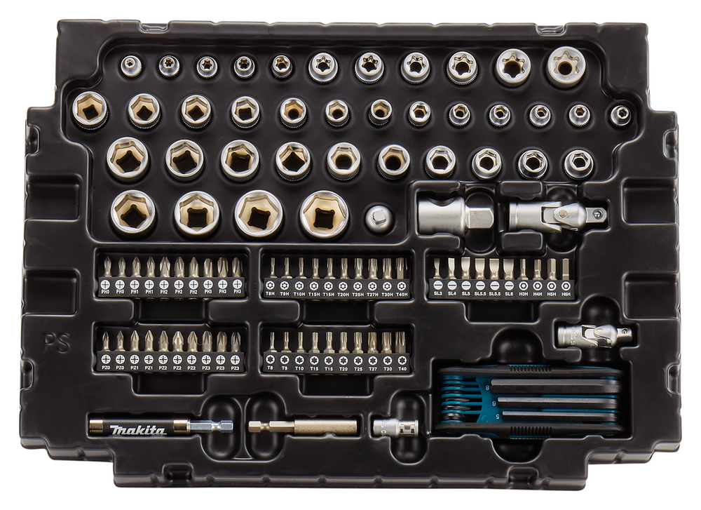 Набор ключей, головок, бит 120 шт. Makita E-08713