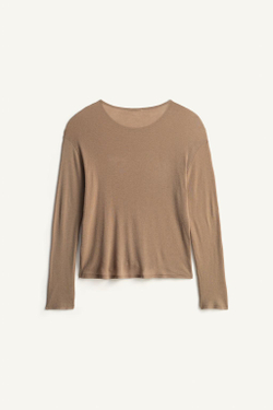 ZARA ФУТБОЛКА СВОБОДНОГО КРОЯ ИЗ ЛИОЦЕЛЛА И ШЕРСТИ, НОРКА