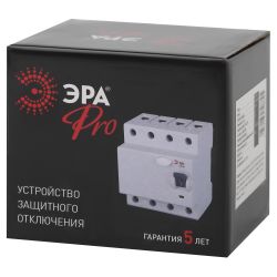 УЗО ЭРА PRO NO-902-154 ВД1-63S 4P 32А 100мА тип S (АC) электромеханическое | УЗО