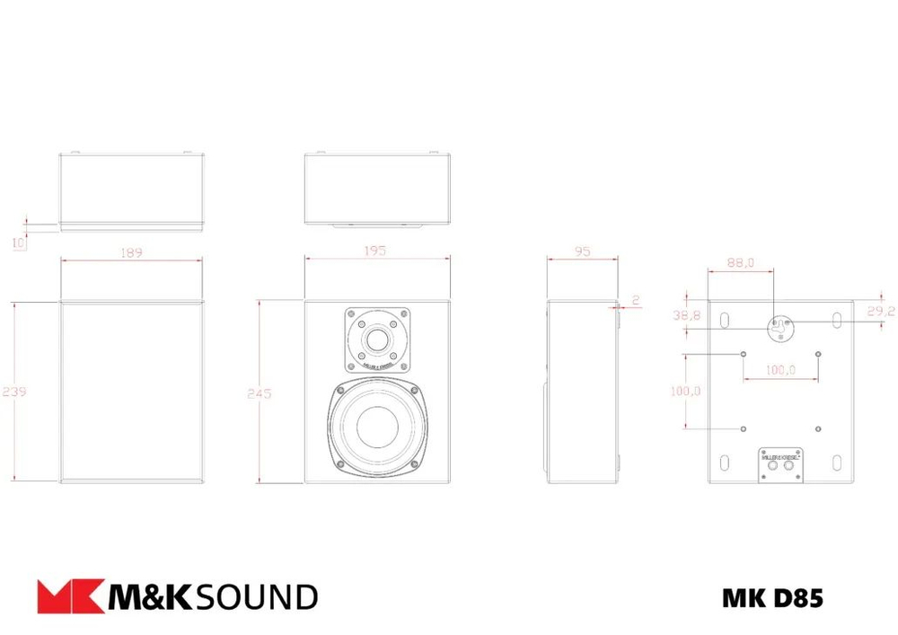 Настенная акустика M&K Sound D85 Grey Satin/Grey Cloth