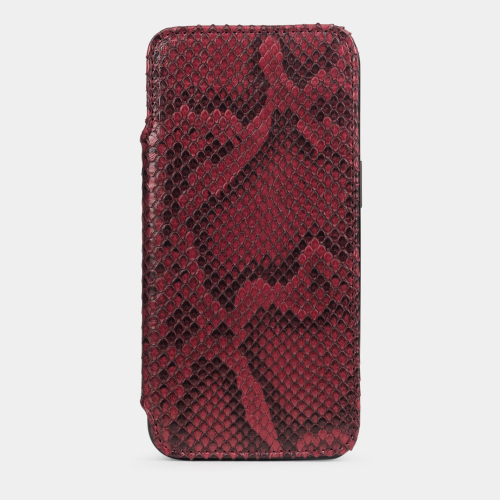 Чехол для iPhone 15 Pro из кожи питона, бордового цвета
