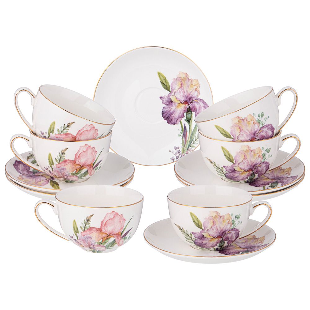 ЧАЙНЫЙ НАБОР LEFARD "IRISES" НА 6 ПЕР. 12 ПР. 280 МЛ, РАЗНОЦВЕТНЫЙ (КОР=4НАБ.)