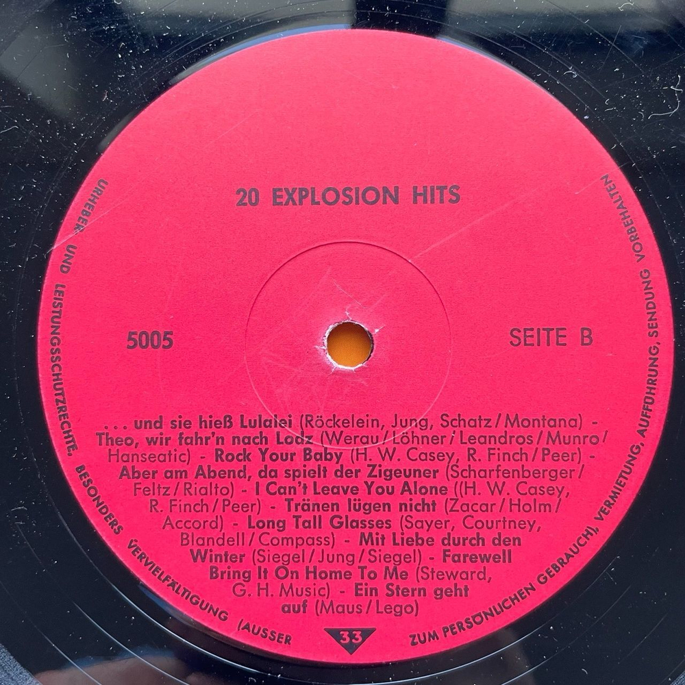 Винтажная виниловая пластинка LP Сборник Эстрады 20 Vocal Super Hits (Germany 1977)