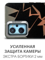 Дизайнерский чехол из пластика для REALME 9i (не 5G!) / OPPO A96 с усиленной защитой камеры и глянцем