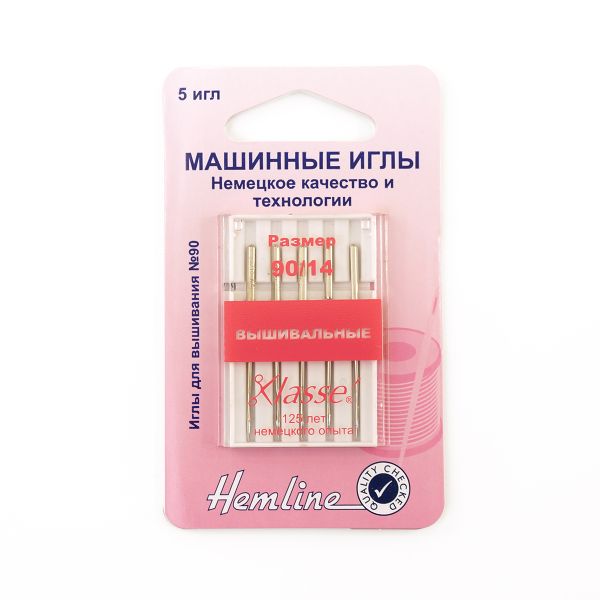 Иглы для швейных машин для вышивки 130/705 H, №90 | 5 блист., Hemline