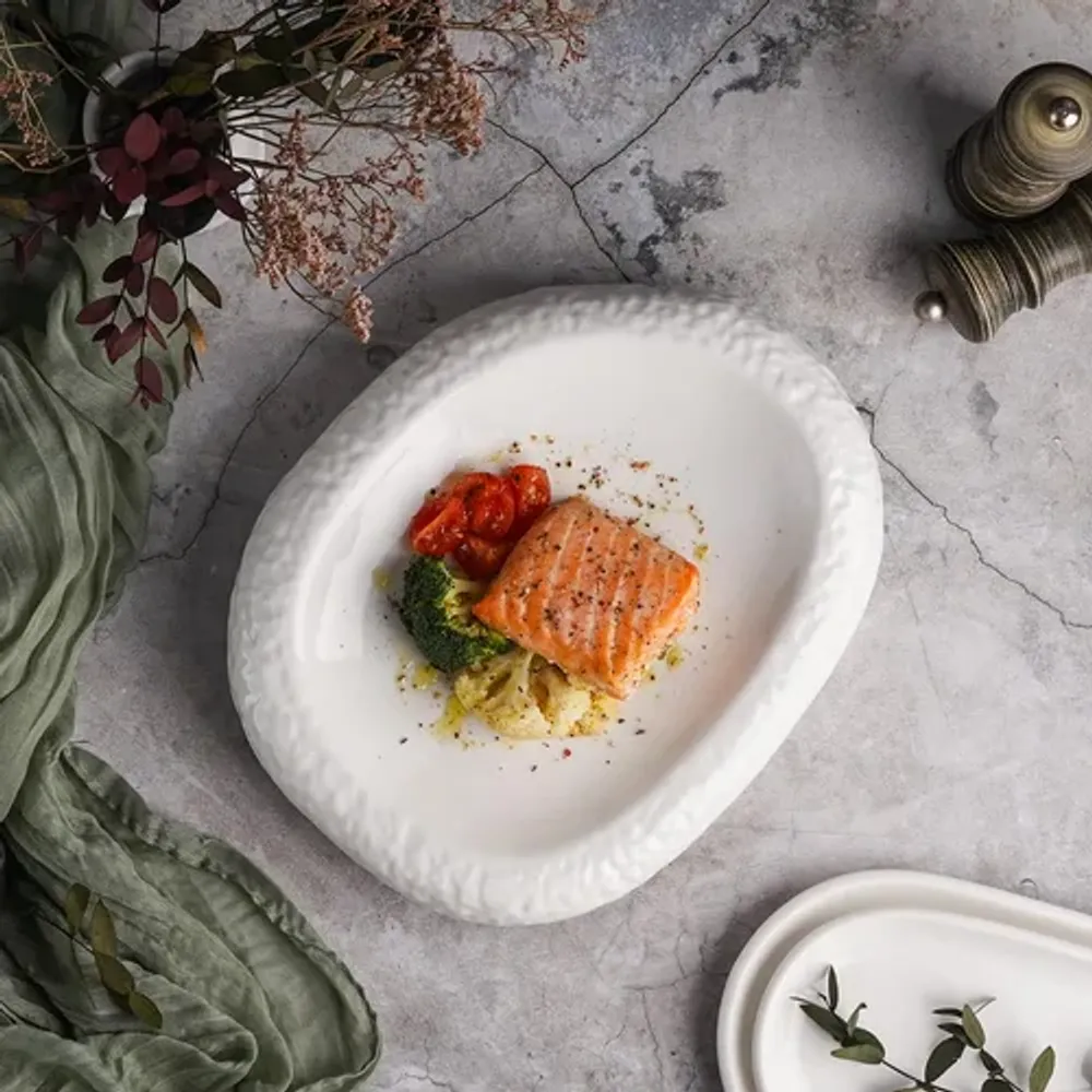 Блюдо овальное для подачи 28*23 см h5,7 см Organic белое фарфор P.L. Proff Cuisine [3]