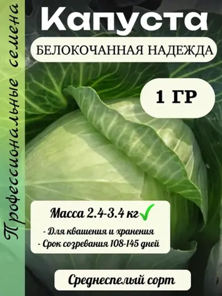 Семена капуста белокочанная Надежда 1 гр