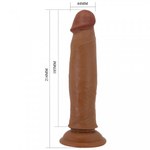 Реалистичный фаллоимитатор на присоске Keon Sliding skin (21,4*4,4 см) коричневый