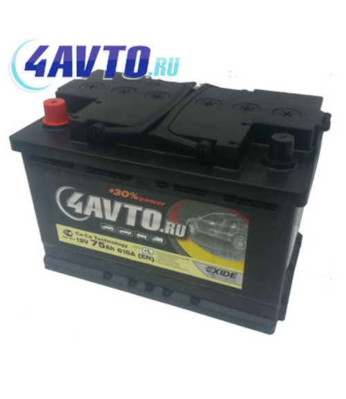 Купить Аккумулятор 6СТ-75 А.ч., п.п., L+, 4AVTO.RU