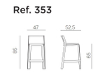 Стул пластиковый полубарный Nardi Trill Stool Mini, кирпичный
