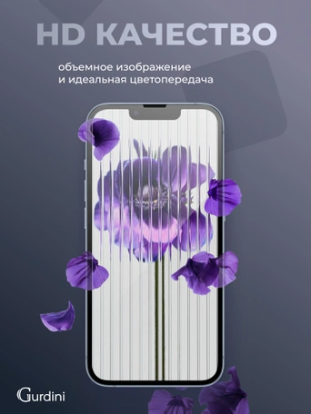 Стекло противоударное iPhone 14 Plus/13 Pro Max 6.7" Gurdini 3D Premium Glass черное