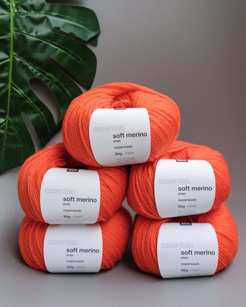 -30% Soft Merino aran 5x50g | coral