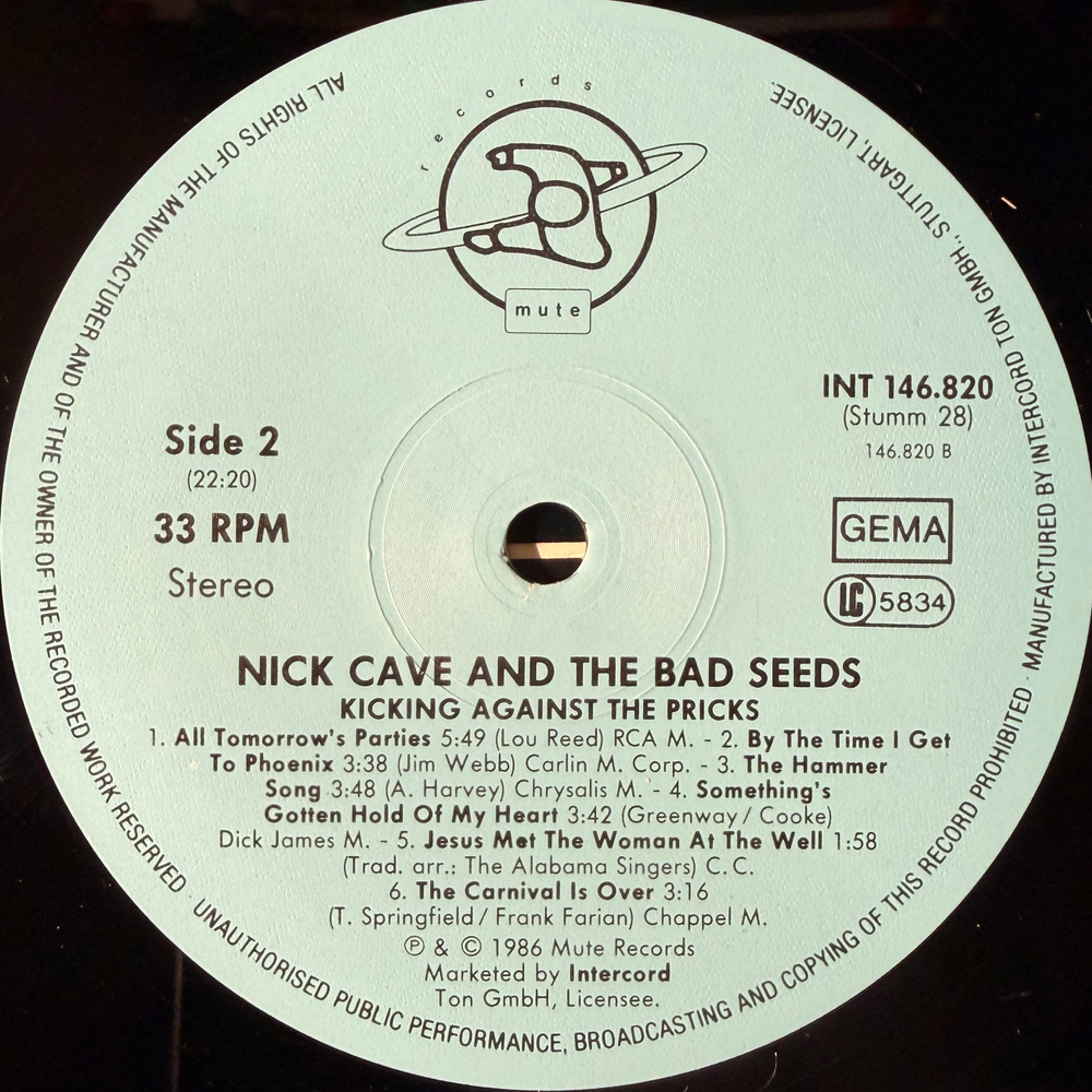 Nick Cave & The Bad Seeds ‎– Kicking Against The Pricks (Германия 1986г.)