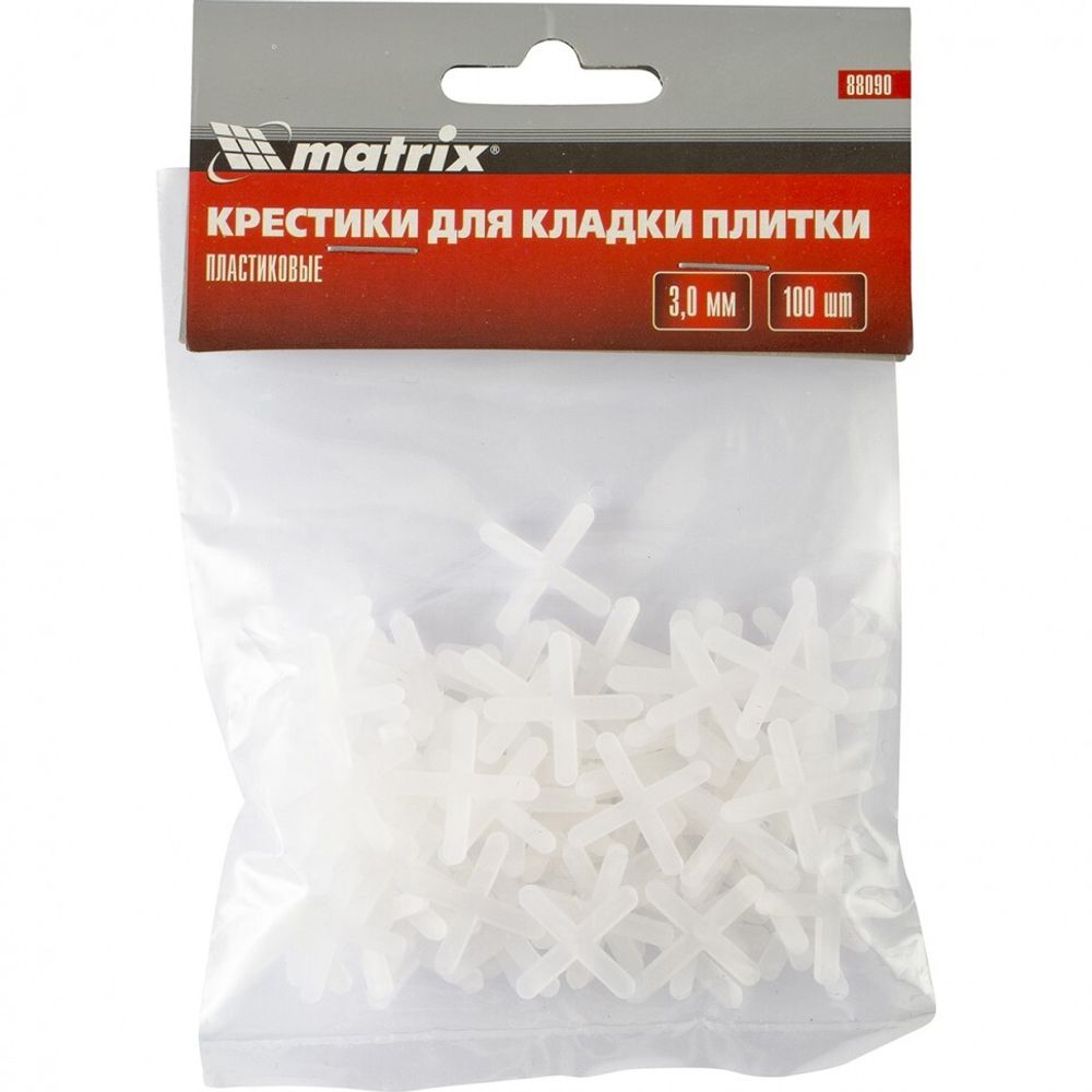 88090 Крестики, 3.0 мм, для кладки плитки, 100 шт Matrix
