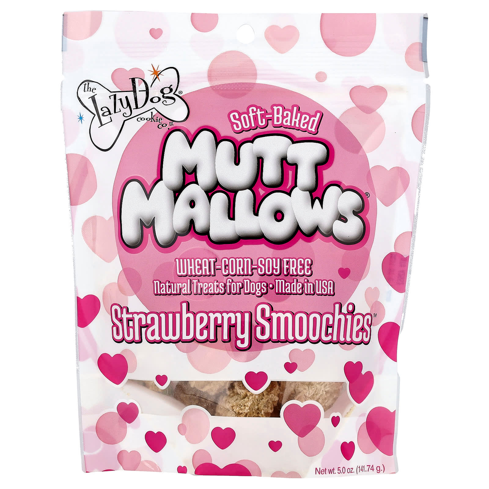 Lazy Dog Cookie, Mutt Mallows®, лакомства для собак, клубничный смузи™, 141,74 г (5 унций)