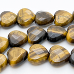Тигровый глаз, сердце с огранкой, размер около 15 мм, цена за набор 5 шт