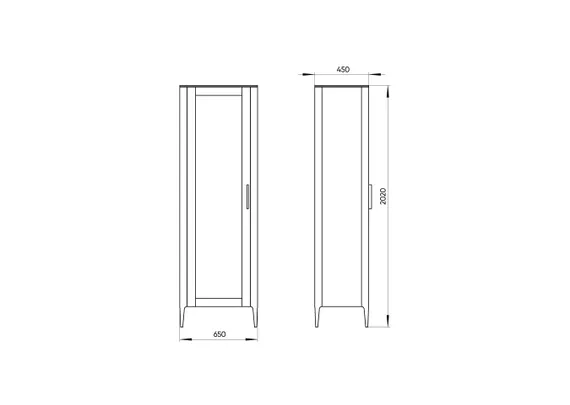 Витрина Type oak стеклянная высота 200 см L (белый)